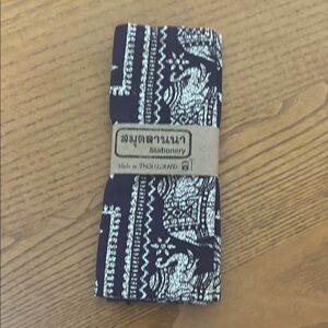 Navy and White Patterned elephant bandana